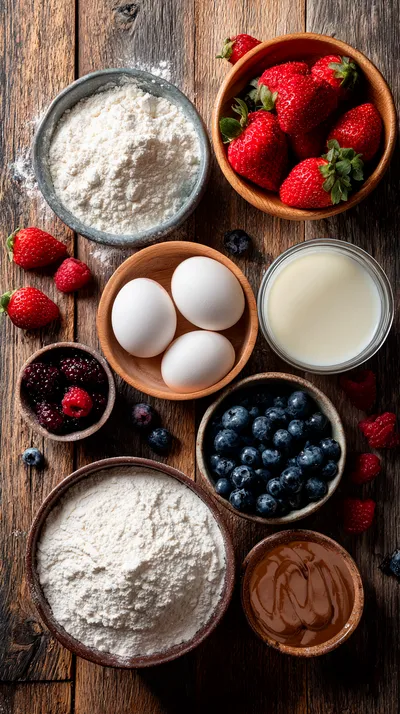 Подготовка всех ингредиентов для блинов