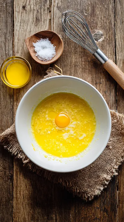 Смешивание яиц, сахара, ванилина и меда в миске