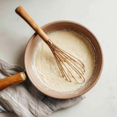 Добавление просеянной муки и разрыхлителя к смеси