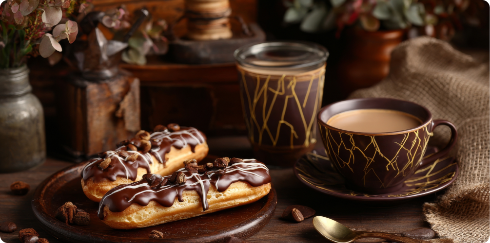 Эклеры с ореховой пастой Milka