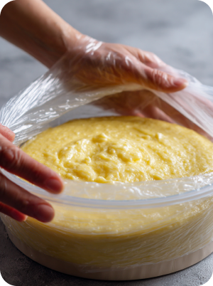 Добавление молока в тесто