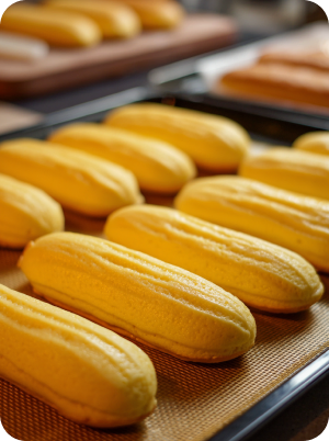 Формирование эклеров, выпекание